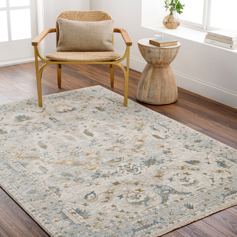Surya Dresden DRE-2308 Machine Woven Area Rug, Off-White, 9' x 12'2"