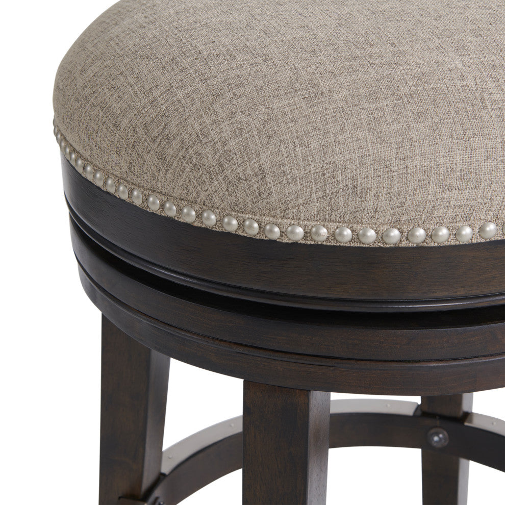 Clara Swivel Bar Stool, Dark Brown, Counter Height