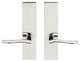 Waterfall Lever, Tubular Full Dummy Pair, Left Hand, Polished Stainless Steel