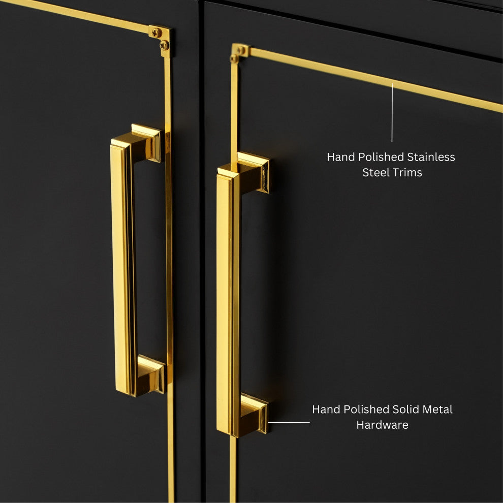 The Monaco Bathroom Vanity, Black Onyx, 60", Double Sink, Freestanding