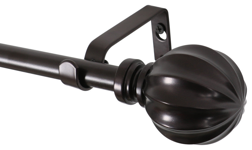 Utopia Alley Curtain Rod With Decorative Ball Finial, 48-86", Bronze