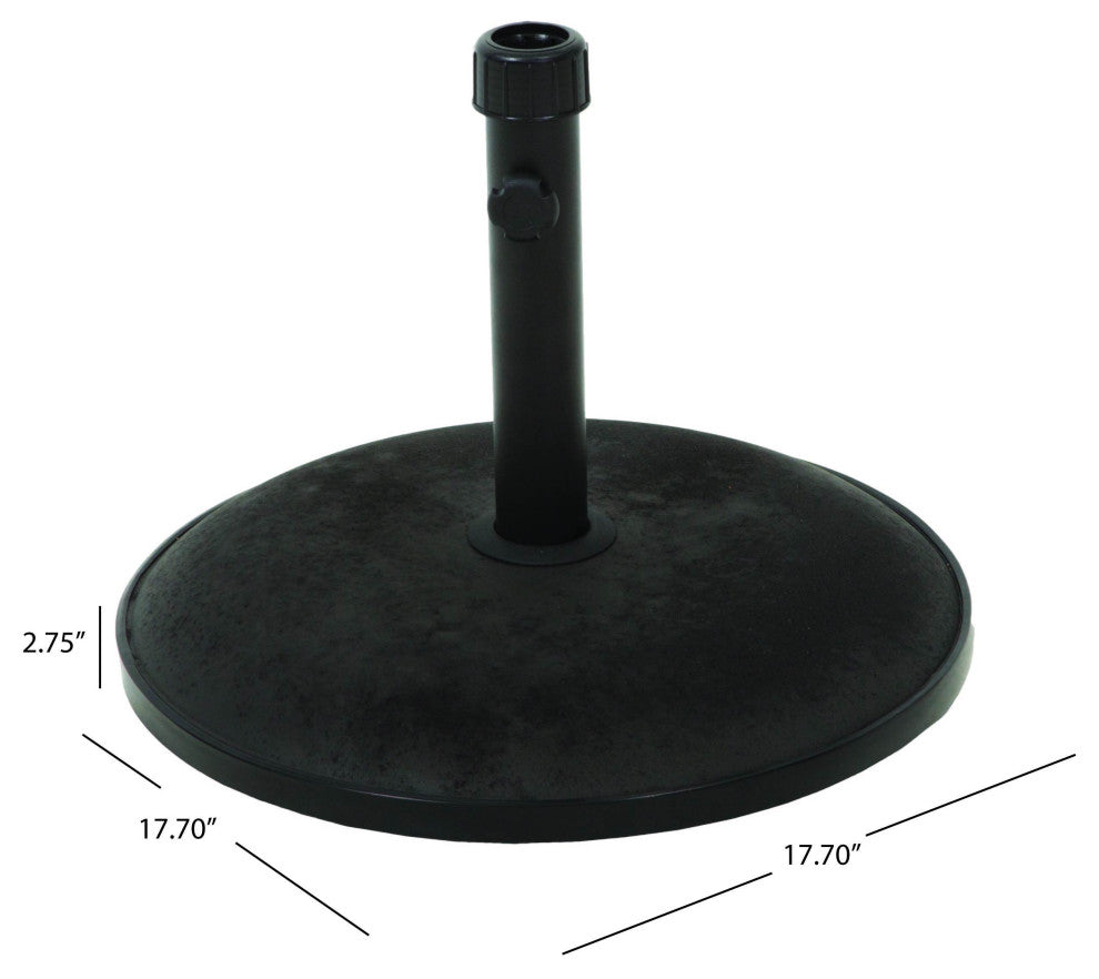 GDF Studio Tulare Outdoor 33 lbs Circular Concrete Umbrella Base, Black