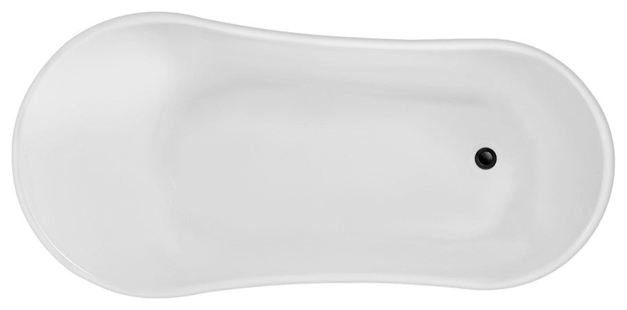 55" Streamline NPT9346BL-BL Clawfoot Tub With Internal Drain