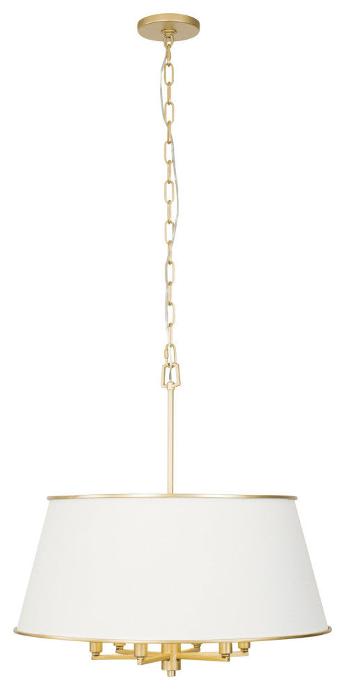 Coco 6-Lt  Pendant - Matte White/French Gold