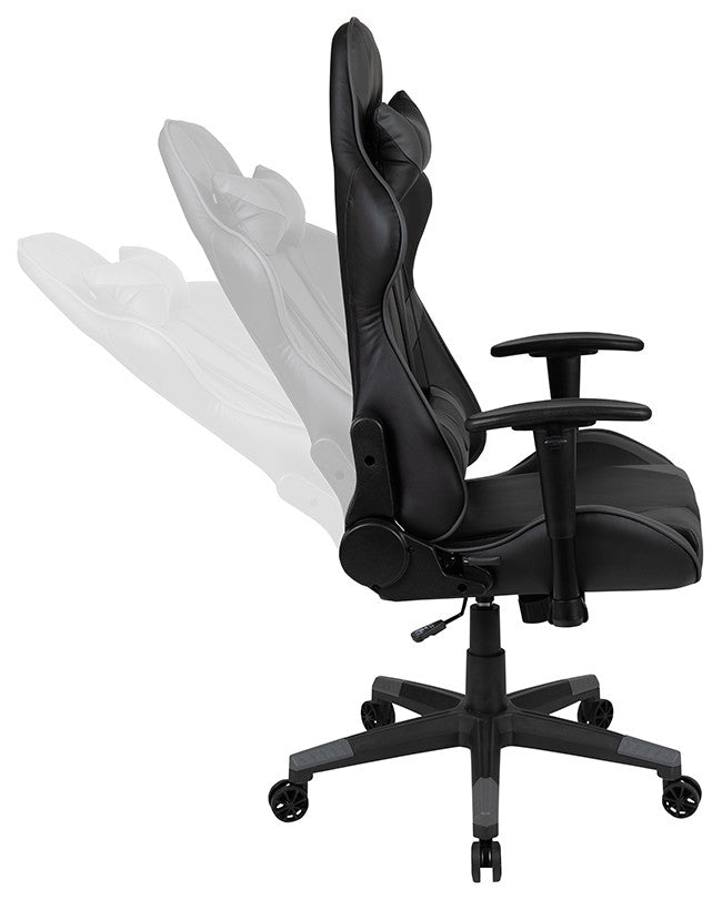 Gaming Desk and Reclining Gaming Chair Set with Cup Holder and Headphone Hook, G