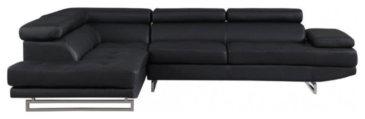 124"x94"x36" Black Sectional LAF