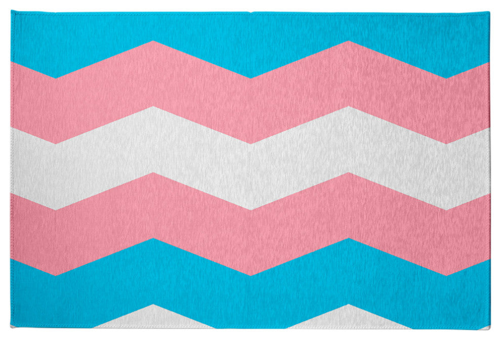 Transgender Chevron Chenille Rug, Transgender Chevron, 4'x6'