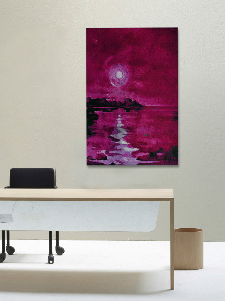 "Fuchsia Waters" Painting Print on Wrapped Canvas
