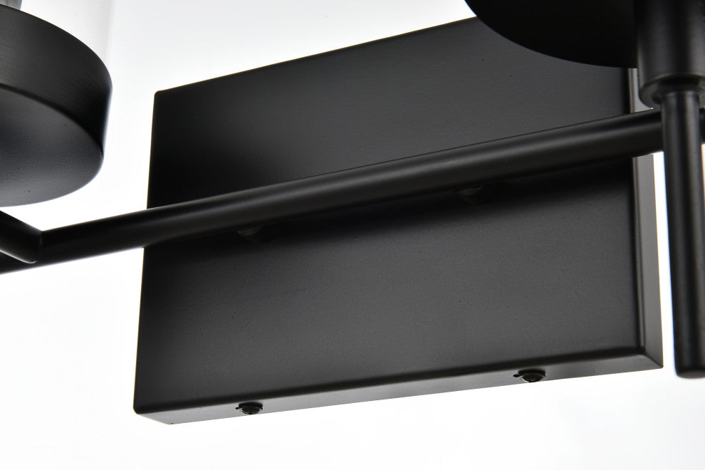 4 Light Black And Clear Bath Sconce