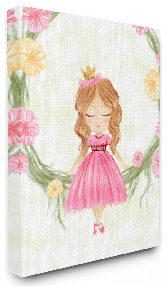 Glam Girly Princess with Crown Soft Pink Floral ,1pc, each 24 x 30