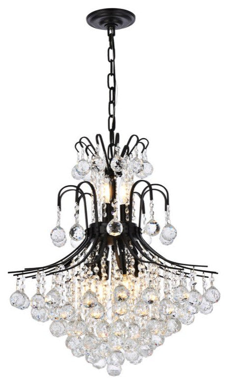 Elegant Lighting V8002D22/RC Toureg 11 Light 22"W Crystal - Black