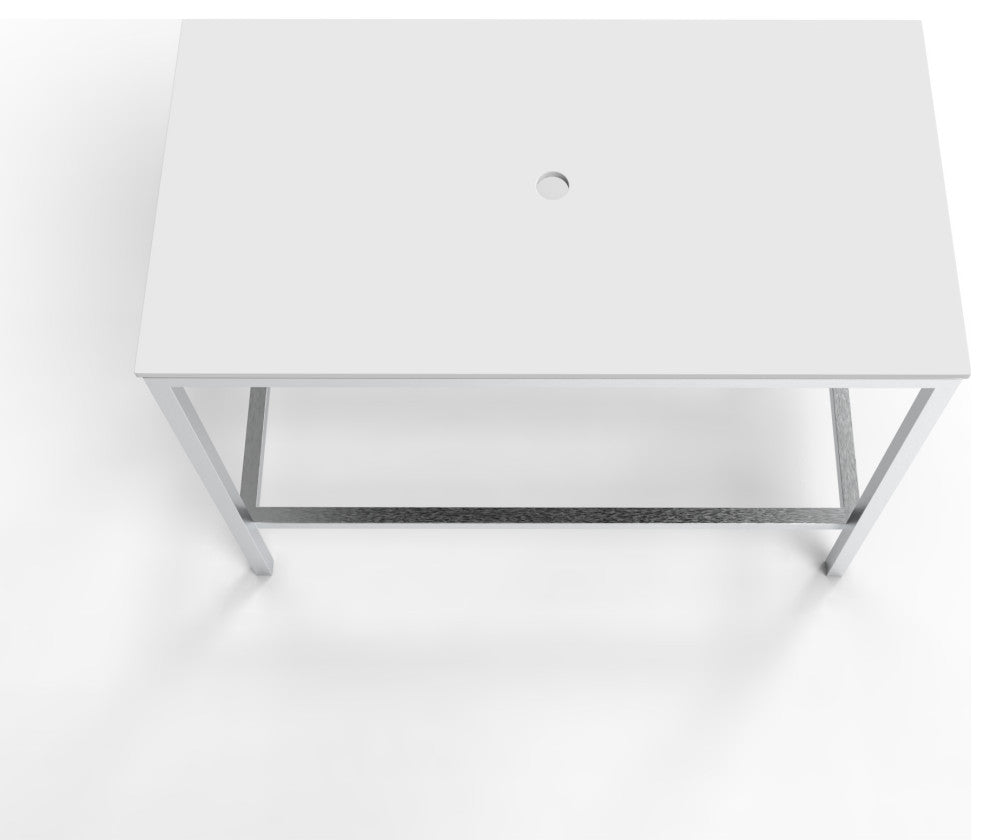 Stainless Steel Vanity, Glass Sink, Modern Edition, Black Gradient, Brushed Base