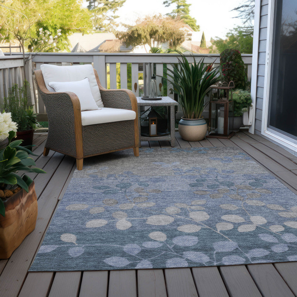 Machine Washable Indoor/Outdoor Chantille ACN1900 Denim 8' x 10' Rug