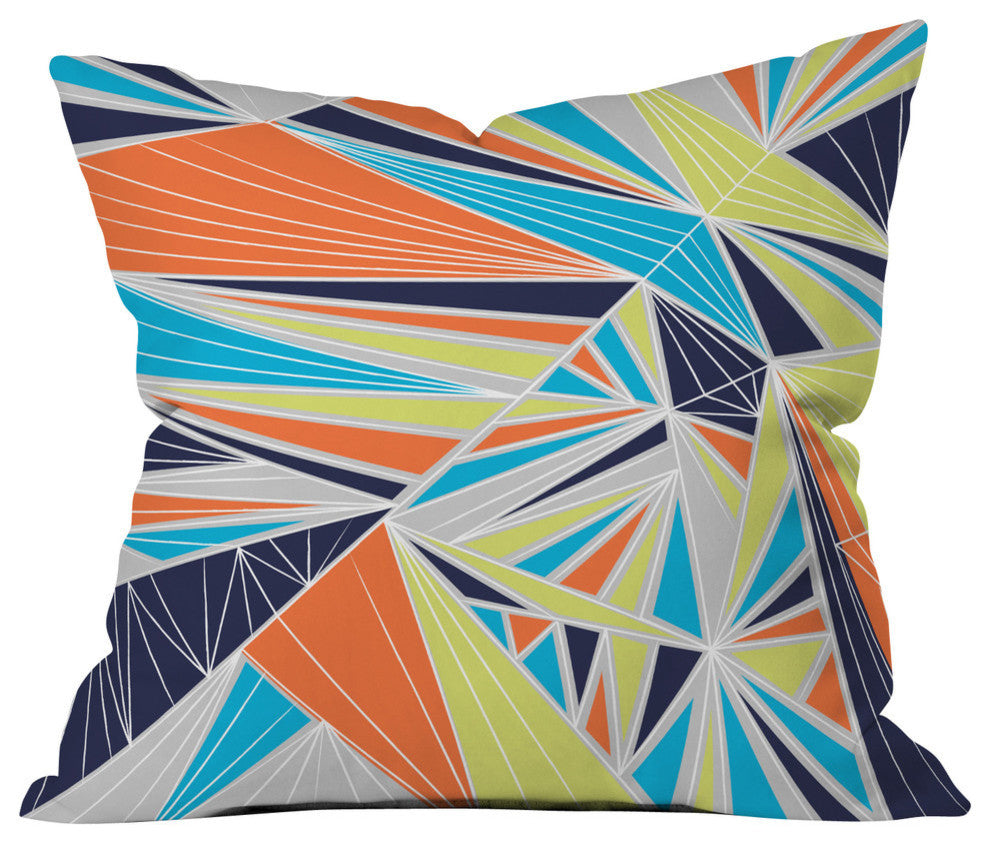 Zoe Wodarz Indigo Ikat Outdoor Throw Pillow