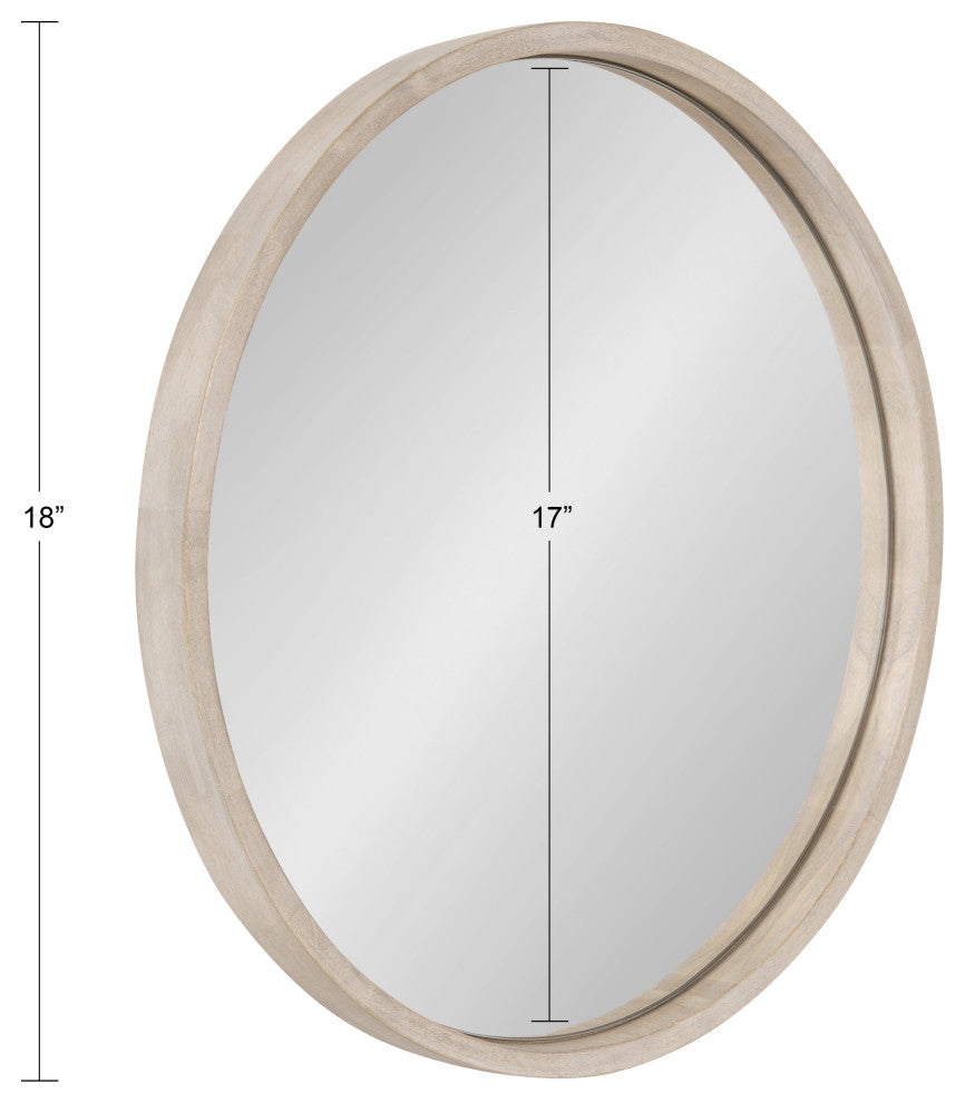 Valenti Round Framed Mirror, White 18 Diameter