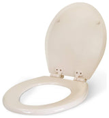 Round Molded Wood Toilet Seat Slow Close Easy Remove Adjustable Hinge Bone