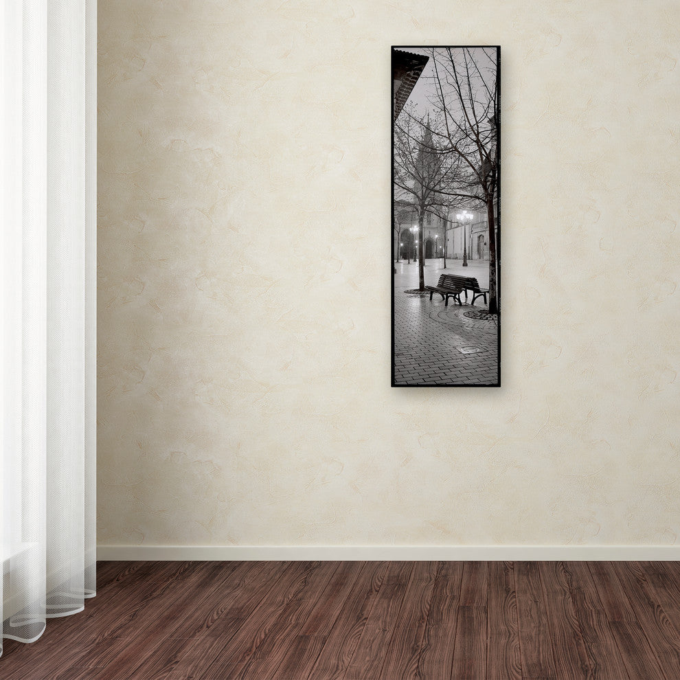 Alan Blaustein ''Oviedo Cathedral y Bancs'' Canvas Art, 16x47