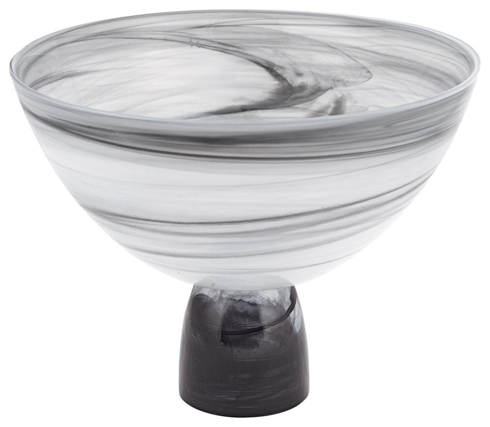 Milky Way Footed Alabaster Glass Centerpiece Bowl, 10x7"