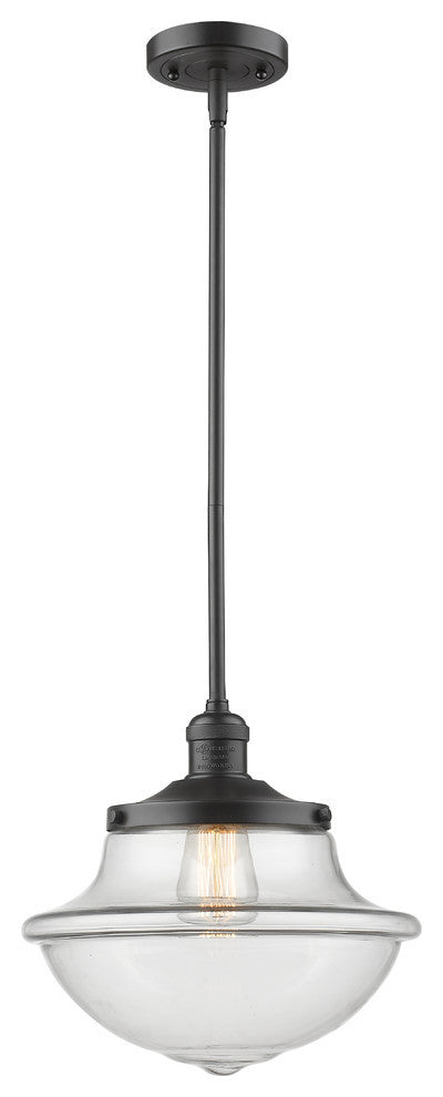 Large Oxford 1-Light Mini Pendant, Oil Rubbed Bronze, Clear