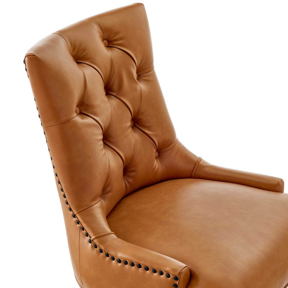 Regent Tufted Vegan Leather Office Chair Black Tan