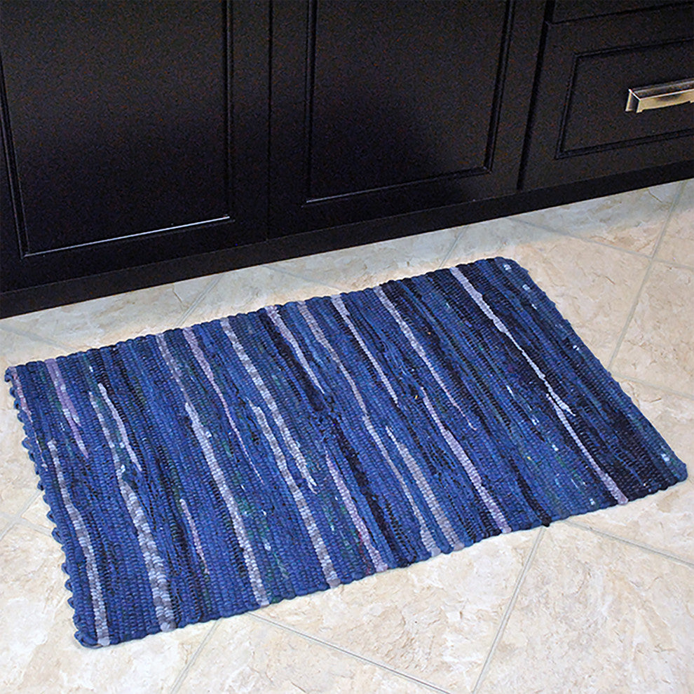 DII Multi Nautical Blue Rag Rug 50x80Cm