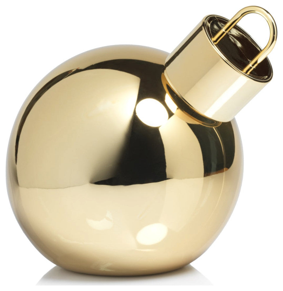 LED Oversized 7.75" Gold Glass Ball Ornament