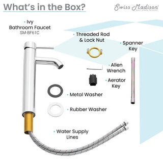 Ivy Single Hole Single Handle High Arc Bathroom Faucet, Chrome