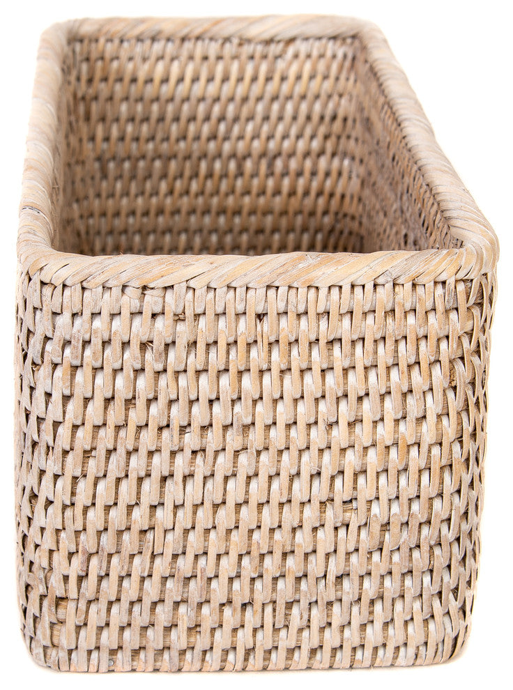 Artifacts Rattan Petite Basket, White Wash