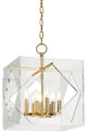 Travis, 16" Pendant, Aged Brass Finish, Clear Acrylic