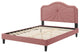 Platform Bed Frame, Queen Size, Velvet, Pink, Modern Contemporary, Bedroom