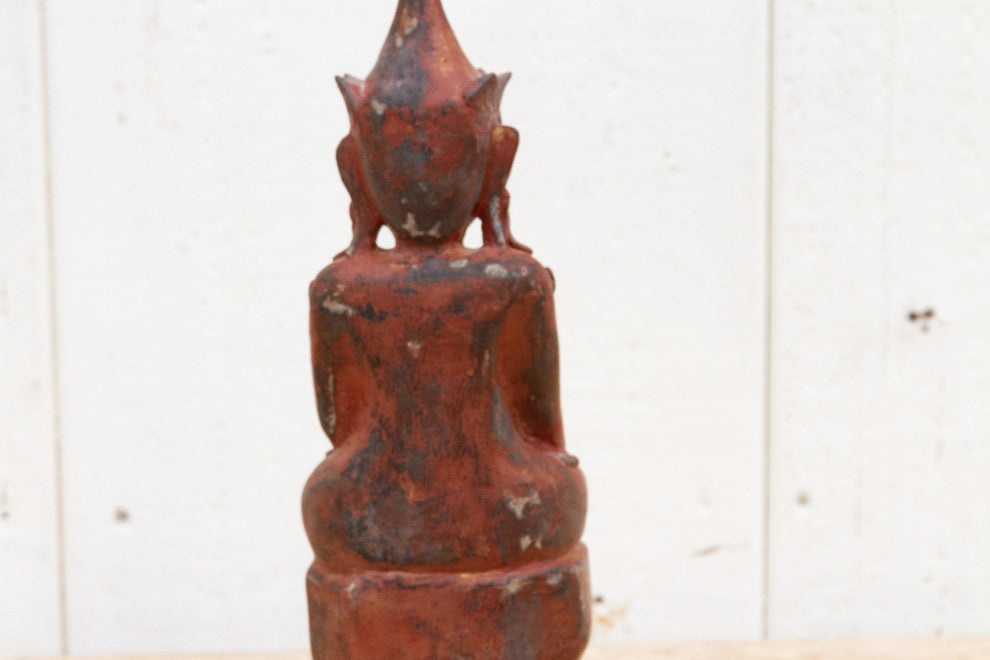 Carved & Painted Praying Buddha