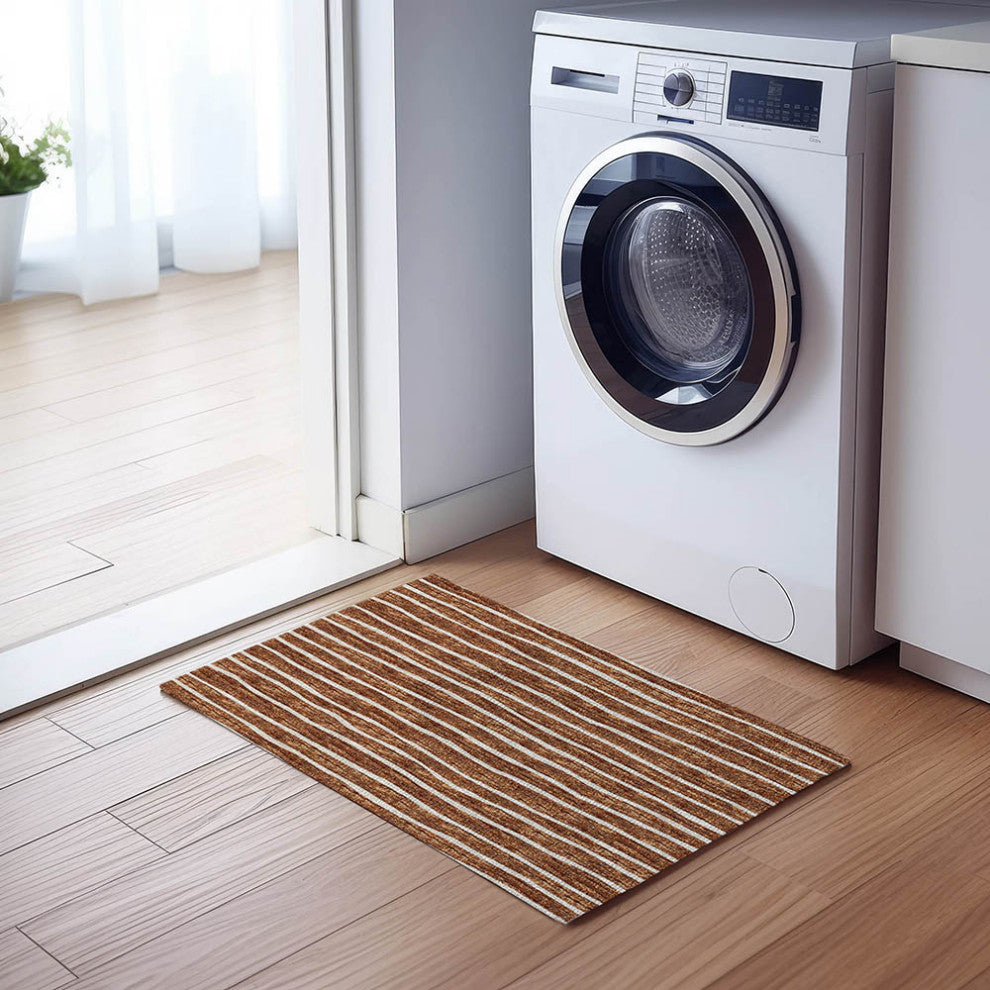 Indoor/Outdoor Laidley LA1 Paprika Machine Washable 1'8" x 2'6" Rug