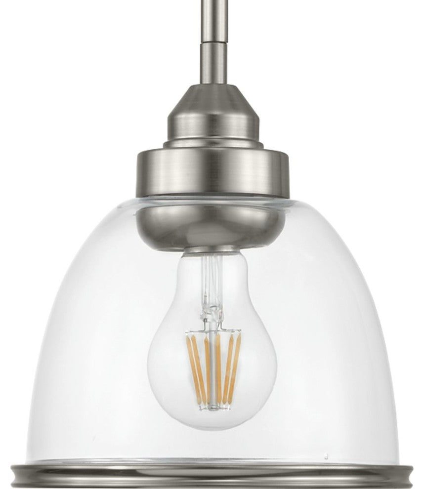 Saluda 1-Light Mini-Pendant, Brushed Nickel