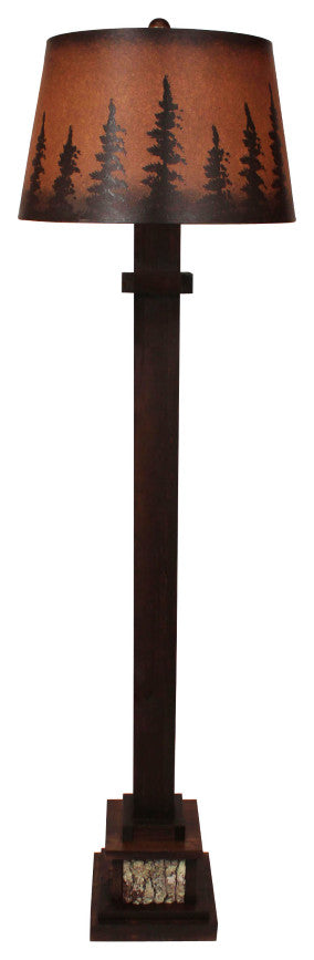 Aspen Mission Style Floor Lamp With Poplar Bark Accents