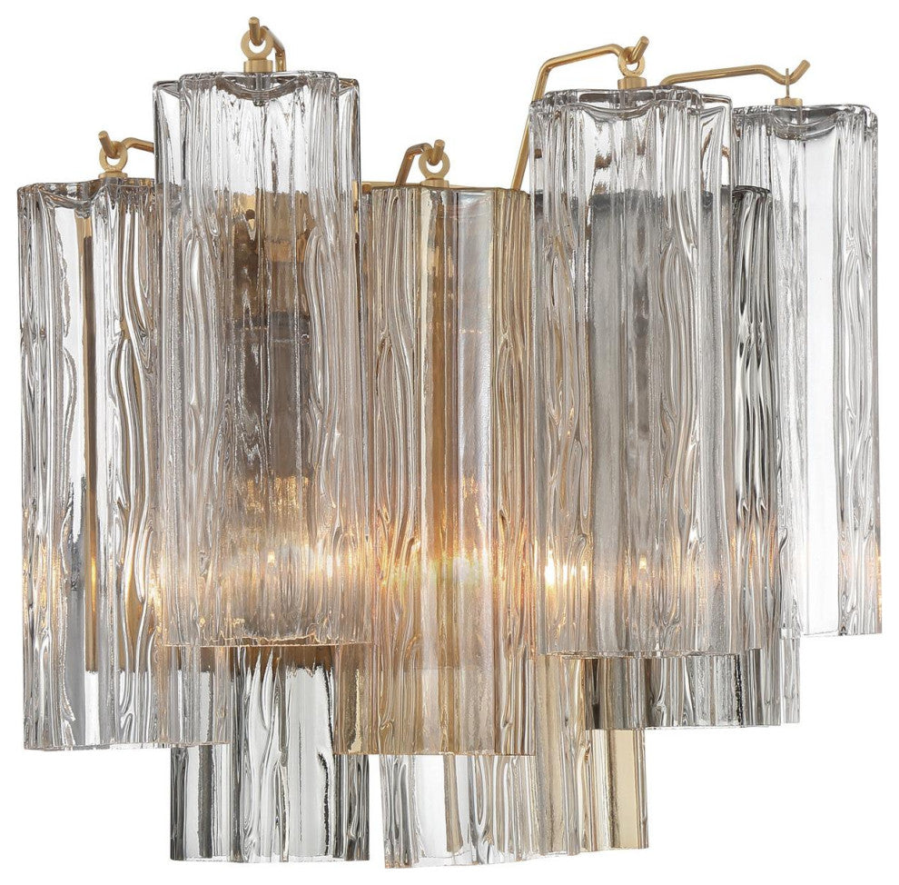 CRYSTORAMA Addis 2 Light Aged Brass Wall Mount