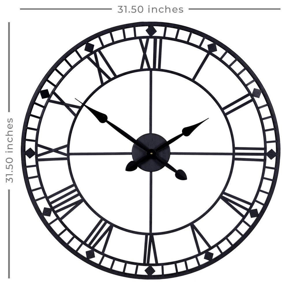 Black Metal Minimalist Wall Clock
