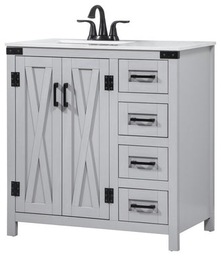 Home Living 19" Farmhouse Grey-Light Bathroom Vanity