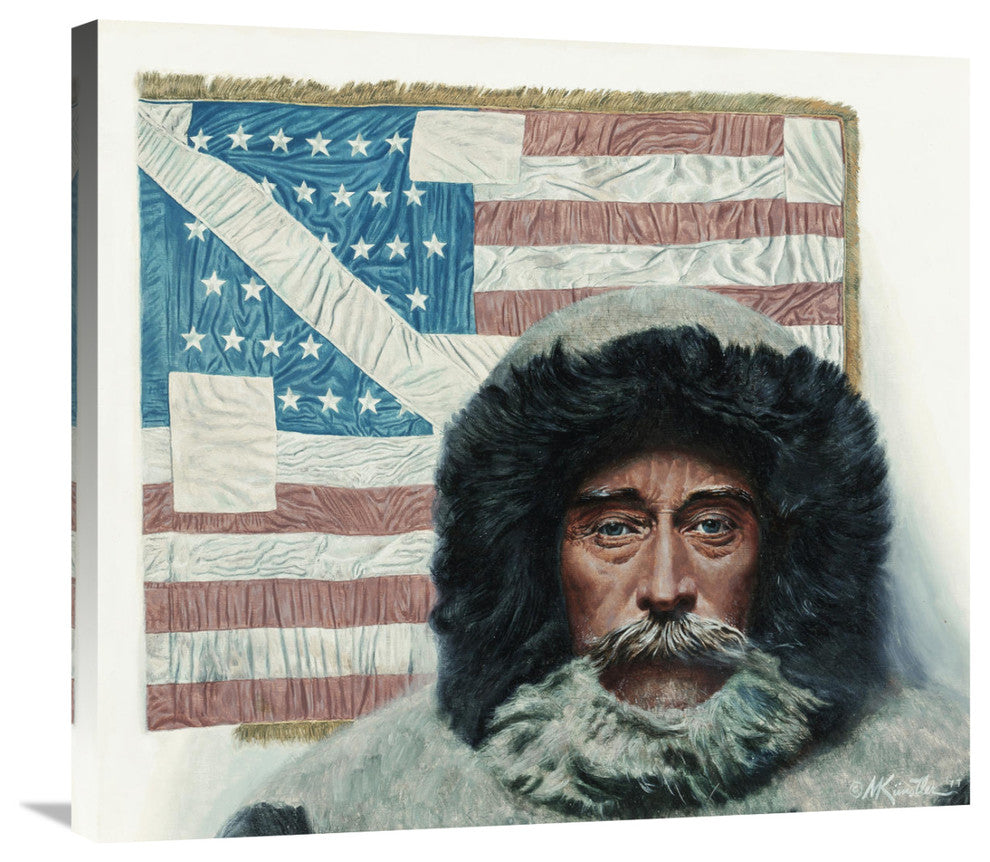 "The Flag Reaches North Pole" Stretched Canvas Giclee by Mort Kunstler, 30x27"