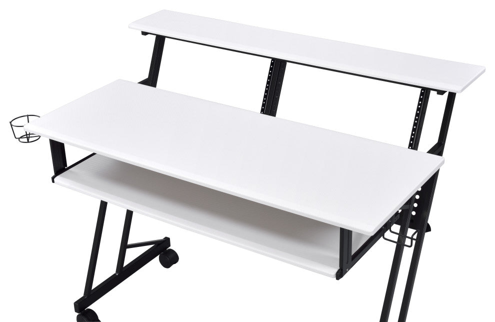 ACME Suitor Music Recording Studio Desk, White and Black