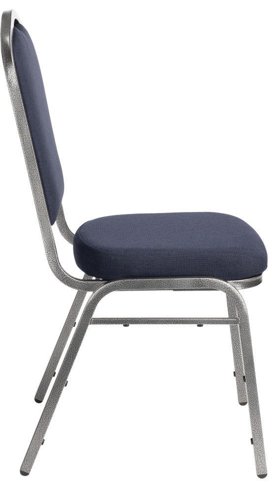 NPS 9300 Deluxe Fabric Stack Chair, Midnight Blue Seat/Silvervein Frame