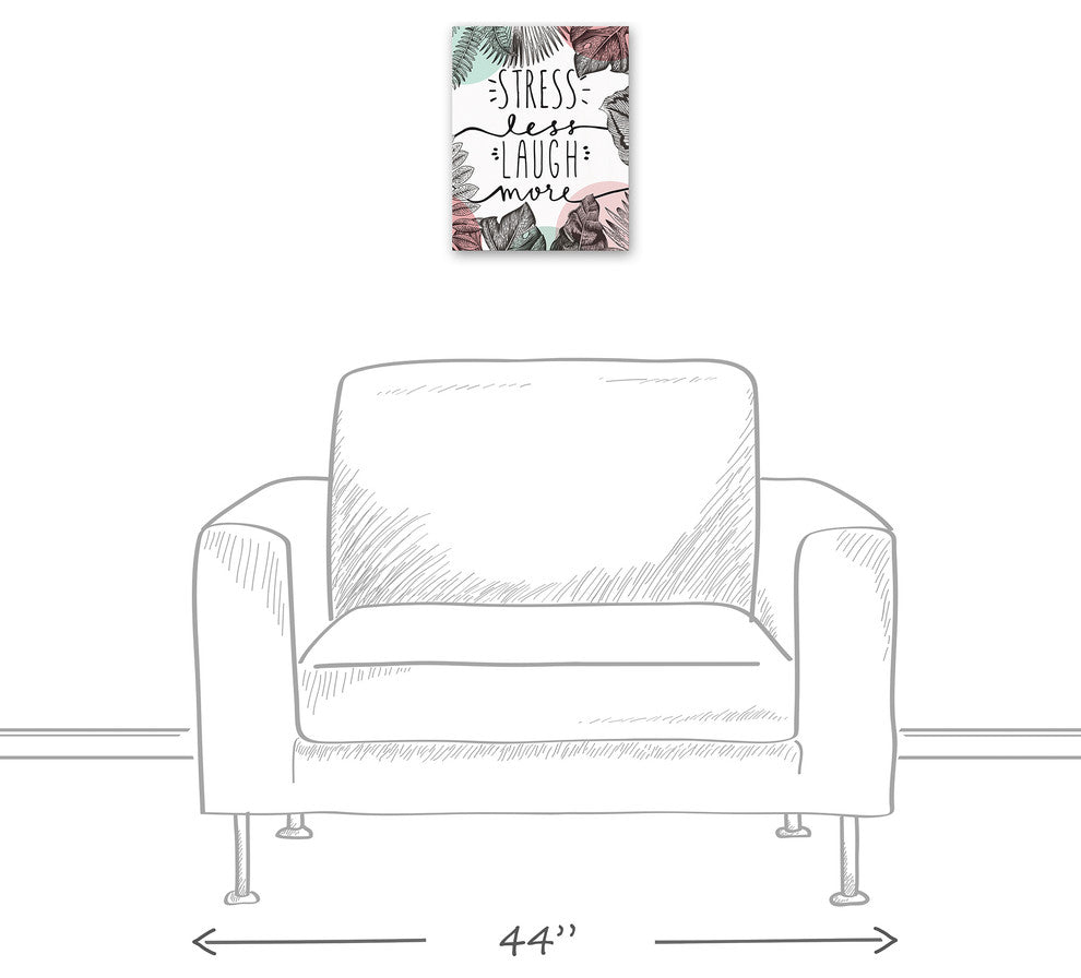 Stress Less Laugh More 11x14 Canvas Wall Art