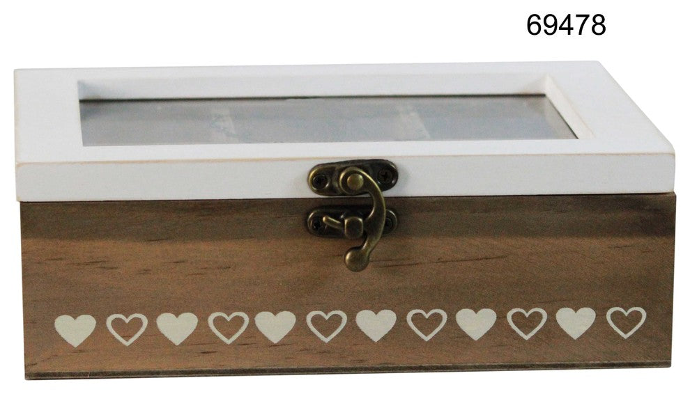 Glass Top Jewelry Box With Heart