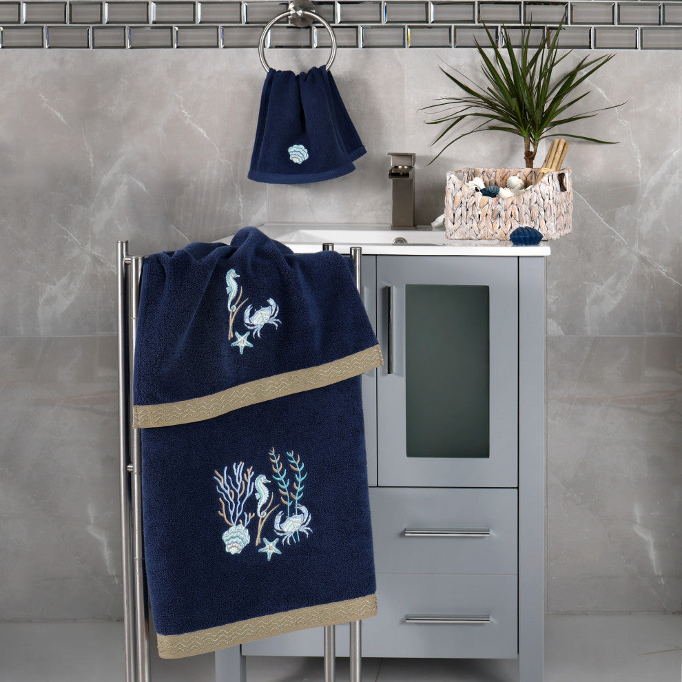 Linum Home Textiles 100% Turkish Cotton AARON 4PC Embellished Towel Set