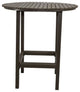 Riviera Outdoor Round Faux Wood Bar Table, Gray