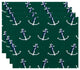 18"x14" Anchor Whimsy, Geometric Print Placemat, Green, Set of 4