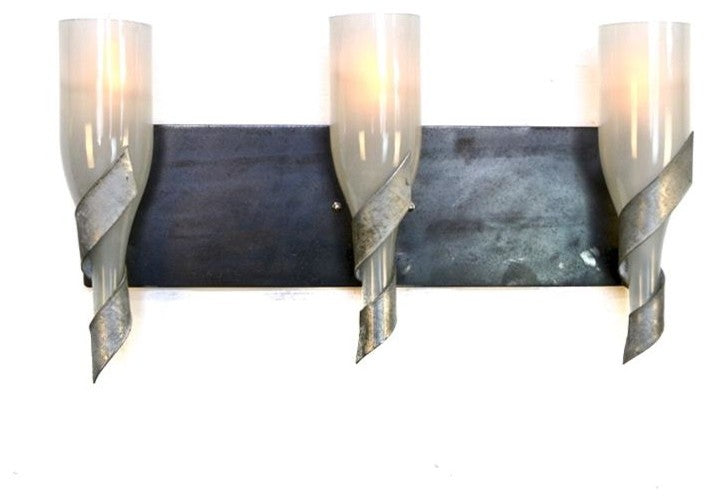 Wine Barrel Vanity Light - Sophistication - Made from CA wine barrel rings