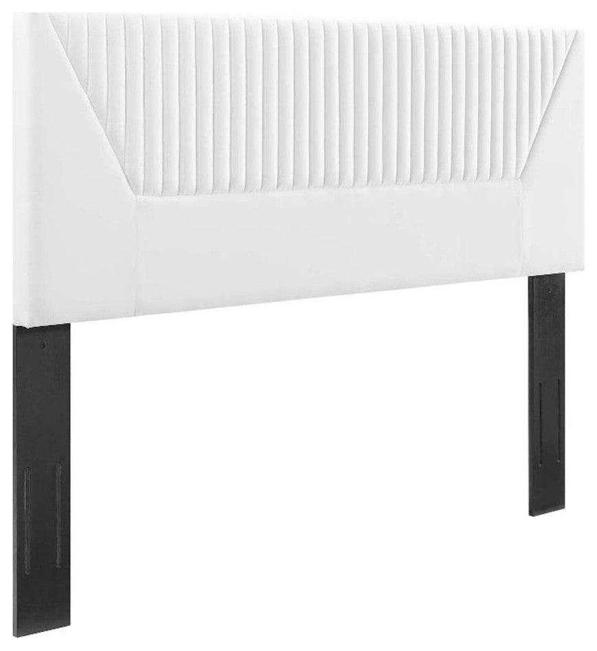 Patience Channel Tufted Performance Velvet King/California King Headboard-White