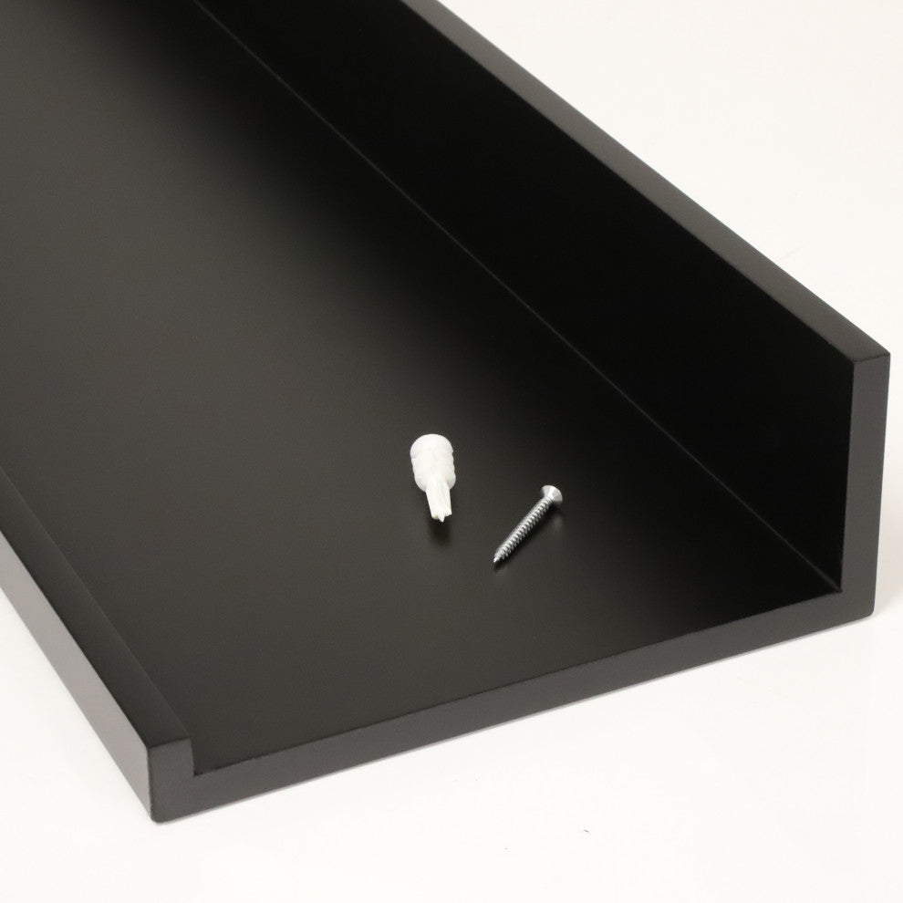 InPlace Deep Ledge Shelf, Black, 24"