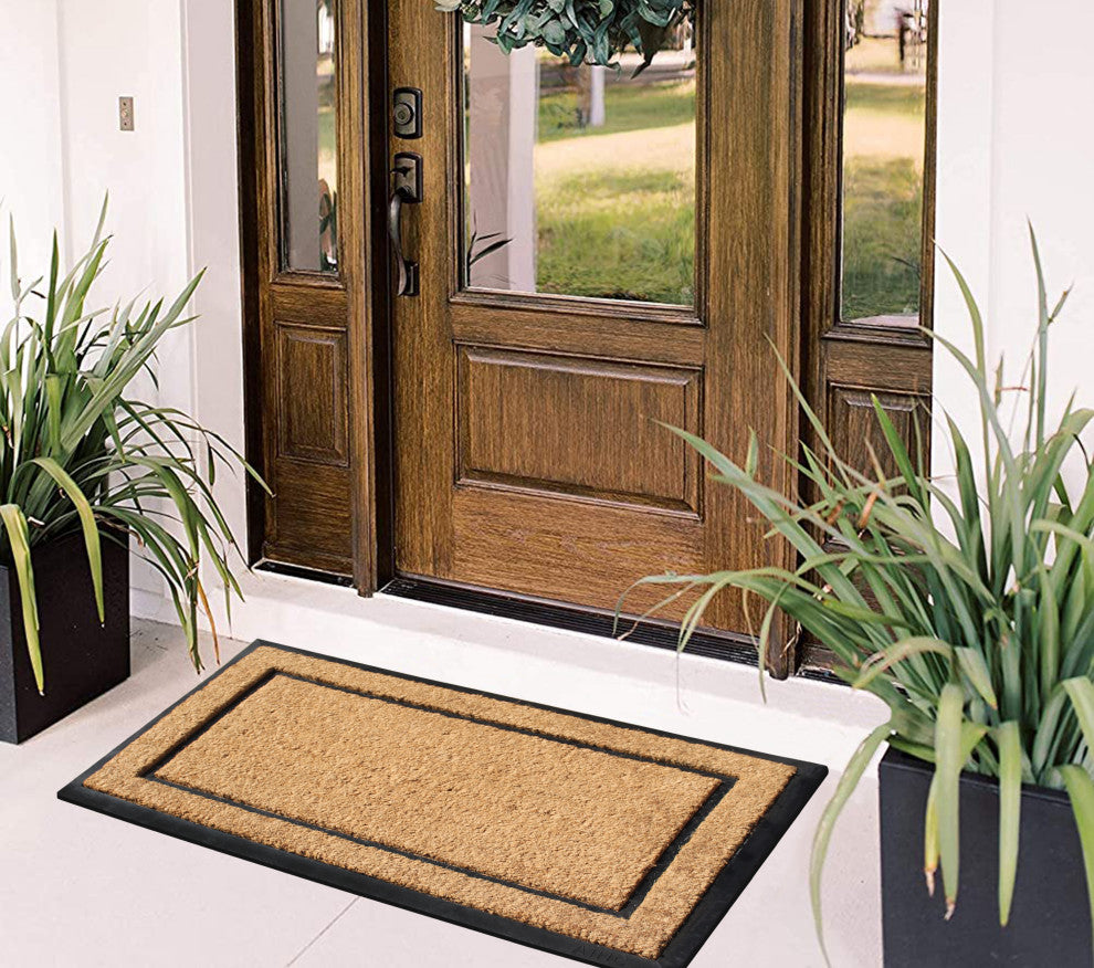 A1HC Natural Coir & Rubber Doormat, 24x39, Thick Durable Doormats for Outdoor