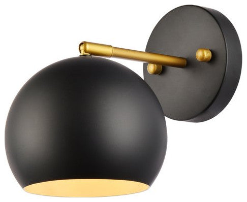 Oscar 1-Light Black and Brass Wall Sconce